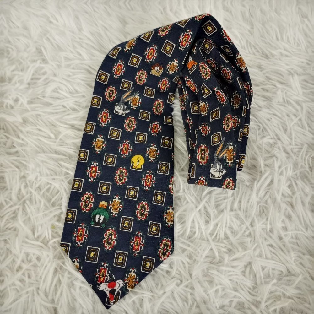 Looney Tunes Mania Neck Tie Necktie Mens Bugs‎ Bunny Tweety Tasmanian Devil